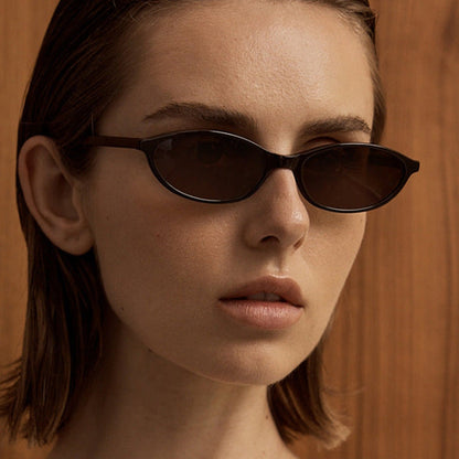 Slim Oval Acetate Sunglasses