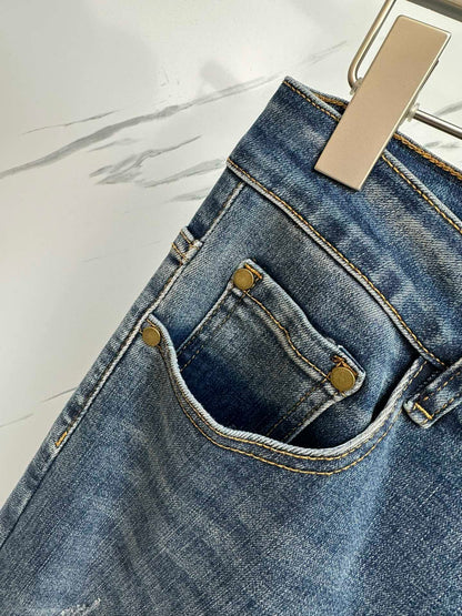 Men’s Designer Washed Denim Jeans